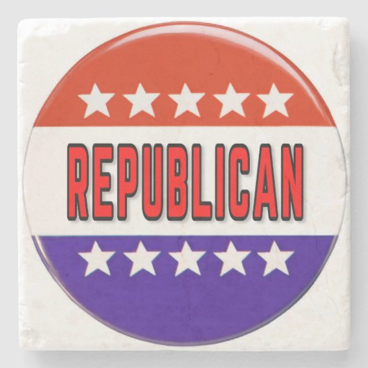 Republikeins Button Stenen Onderzetter (Voorkant)