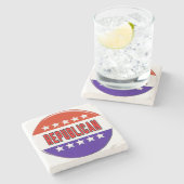 Republikeins Button Stenen Onderzetter (Zijkant)