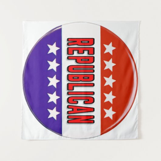 Republikeins Button Wandkleed (Voorkant (horizontaal))