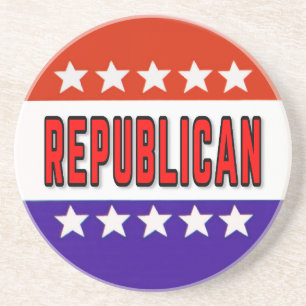 Republikeins Button Zandsteen Onderzetter