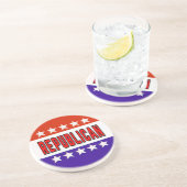 Republikeins Button Zandsteen Onderzetter (Zijkant)