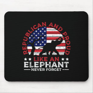 Republikeins en trots olifant Amerikaanse vlag kie Muismat