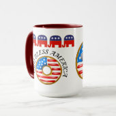 Republikeins God Bless America Doughnut Mok (Voorkant links)
