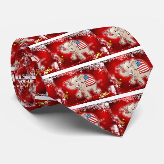 Republikeins kerstfeest stropdas (Opgerold)