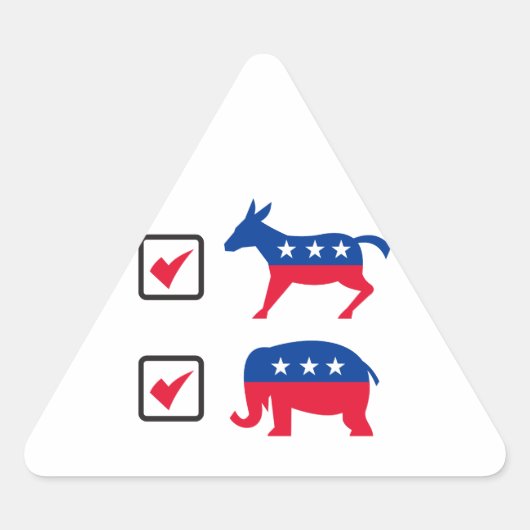 Republikeins Olifant Democrat Donkey Verkiezingsba Sticker (Voorkant)