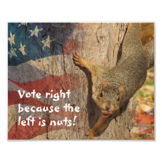 Republikeins stemrecht eekhoorn foto afdruk (Voorkant)