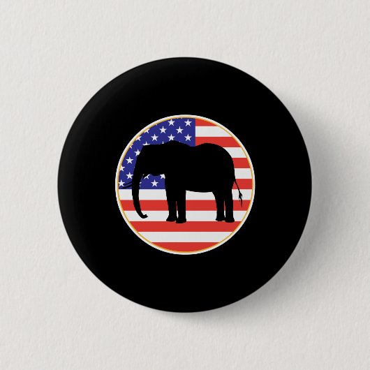 republikeins symbool elolifantenontwerp ronde button 5,7 cm (Voorkant)