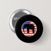 republikeins symbool elolifantenontwerp ronde button 5,7 cm (Voorkant /achterkant)