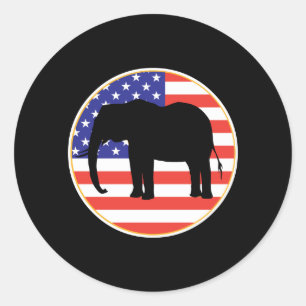 republikeins symbool olifant ontwerp ronde sticker