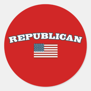 Republikeinse Amerikaanse vlag Ronde Sticker