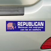 Republikeinse Bumpersticker Welzijn (Op auto)