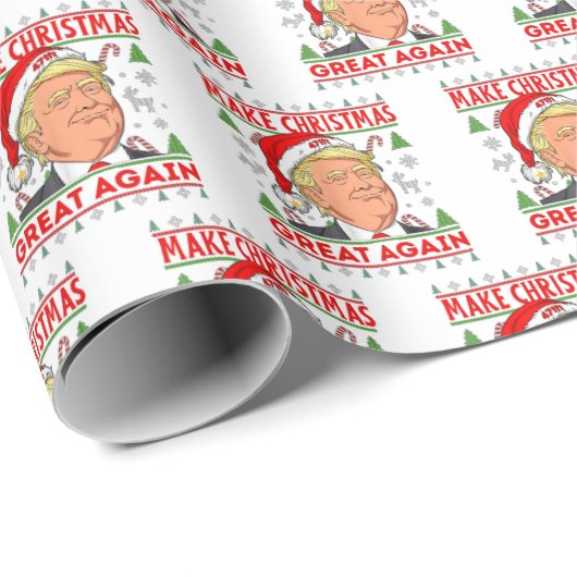 Republikeinse Gift Wrap, Donald Trump Vrolijk Kers Cadeaupapier (Rol Hoek)