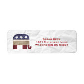 Republikeinse GOP Elephant Etiket (Voorkant)
