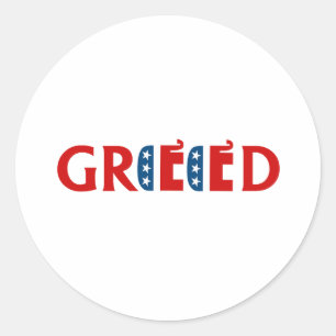 REpublikeinse hebzucht Ronde Sticker