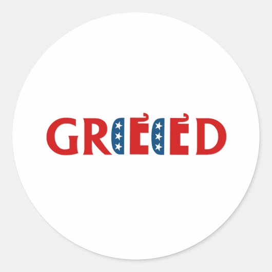 REpublikeinse hebzucht Ronde Sticker (Voorkant)