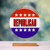 Republikeinse Knop Acryl Bord (Neutraal)