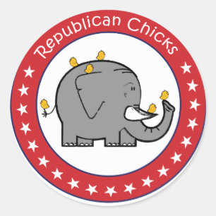 republikeinse kuikens ronde sticker