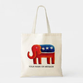 Republikeinse olifant aangepaste naam of bericht tote bag (Achterkant)