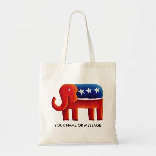 Republikeinse olifant aangepaste naam of bericht tote bag (Voorkant)