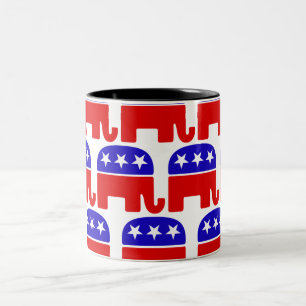 Republikeinse Olifant aanpassen Tweekleurige Koffiemok