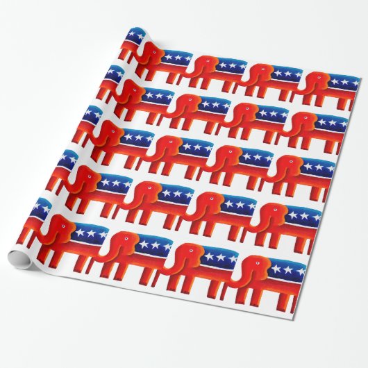 Republikeinse Olifant Cadeaupapier (Uitgerold)