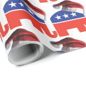 Republikeinse olifant die een Pet van de Kerstman  Cadeaupapier (Rol Hoek)