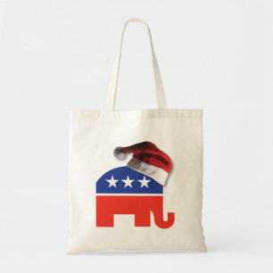 Republikeinse olifant die een Pet van de Kerstman  Tote Bag