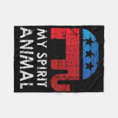 Republikeinse Olifant Fleece Deken (Voorkant (Horizontaal))