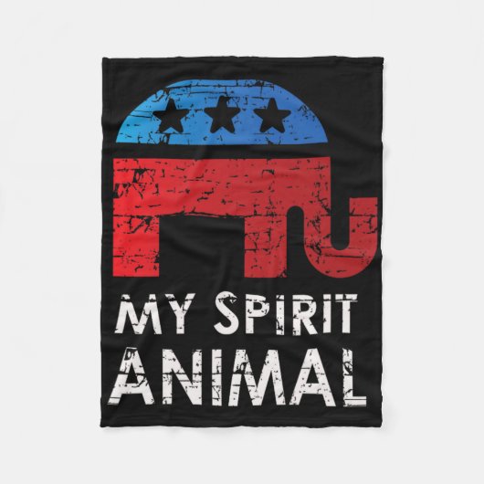 Republikeinse Olifant Fleece Deken (Voorkant)