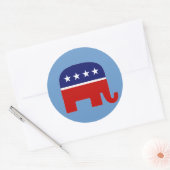 Republikeinse olifant/GP-olifant Ronde Sticker (Envelop)