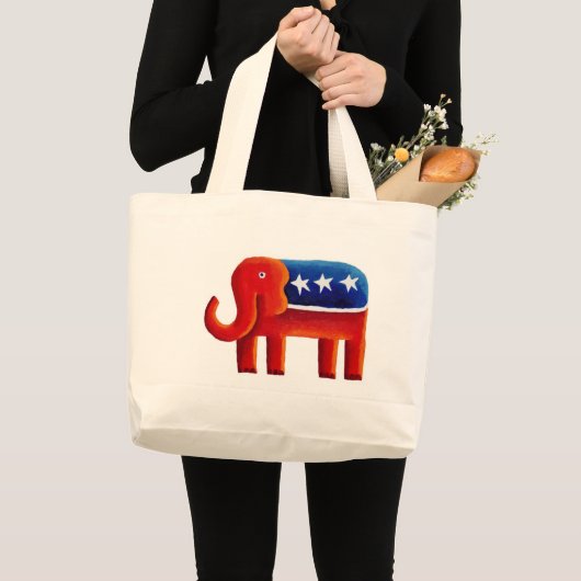 Republikeinse Olifant Grote Tote Bag (Voorkant (product))