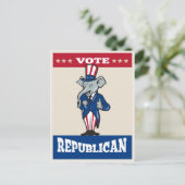 Republikeinse olifant Mascot duikt op Amerikaanse  Briefkaart (Staand voorkant)