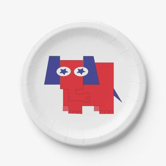 Republikeinse olifant papieren bordje (Voorkant)