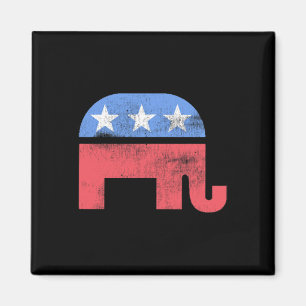 Republikeinse Olifant Retro Stijl Pro Amerikaanse  Magneet