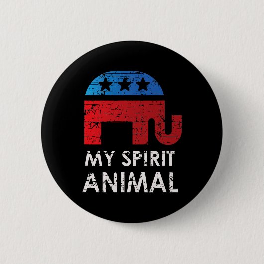 Republikeinse Olifant Ronde Button 5,7 Cm (Voorkant)