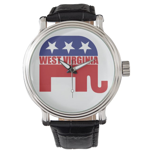 Republikeinse olifant uit West Virginia Horloge (Voorkant)