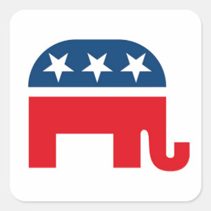 Republikeinse olifant vierkante sticker