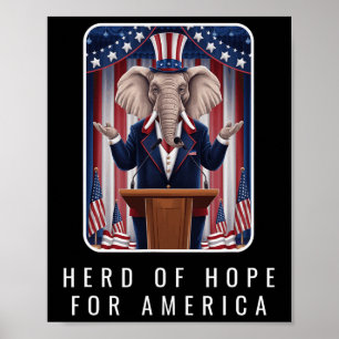 Republikeinse Olifantenkudde Van Hoop Voor Amerika Poster