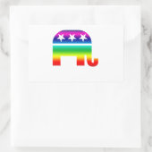 Republikeinse Originele Olifant Regenboog Rechthoekige Sticker (Tas)