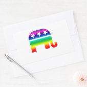 Republikeinse Originele Olifant Regenboog Rechthoekige Sticker (Envelop)