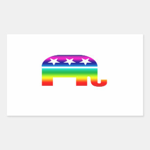 Republikeinse Originele Olifant Regenboog Rechthoekige Sticker