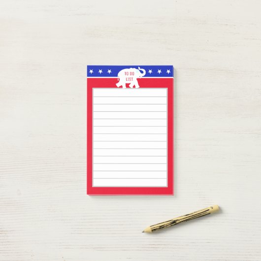 Republikeinse partij Elephant die is bedoeld om ee Post-it® Notes (Op bureau)