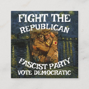 REPUBLIKEINSE PARTIJ FW FV HG VLAG VS PATRIOTISCH VIERKANTE VISITEKAARTJE