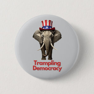 Republikeinse partij Olifant vertrappelen democrat Ronde Button 5,7 Cm