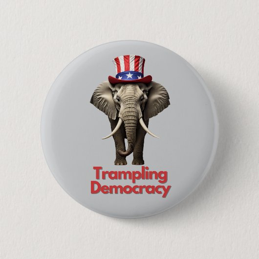 Republikeinse partij Olifant vertrappelen democrat Ronde Button 5,7 Cm (Voorkant)