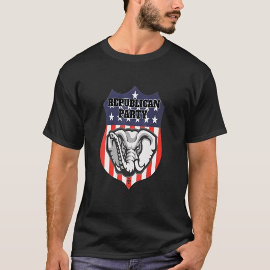 Republikeinse Partij op Amerikaanse vlag T-shirt (Voorkant)