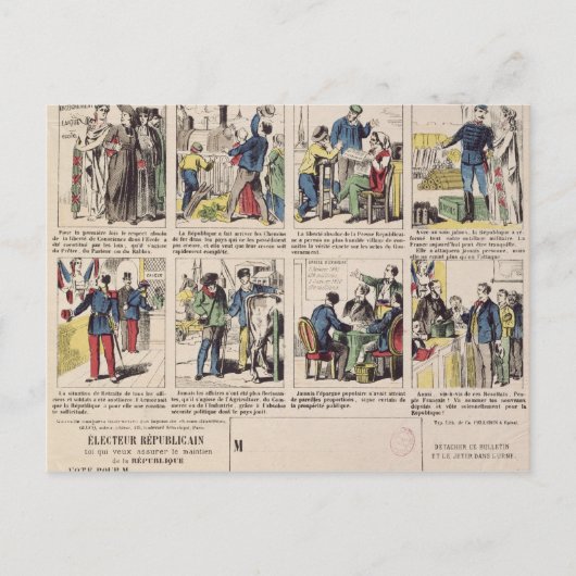 Republikeinse propaganda briefkaart (Voorkant)