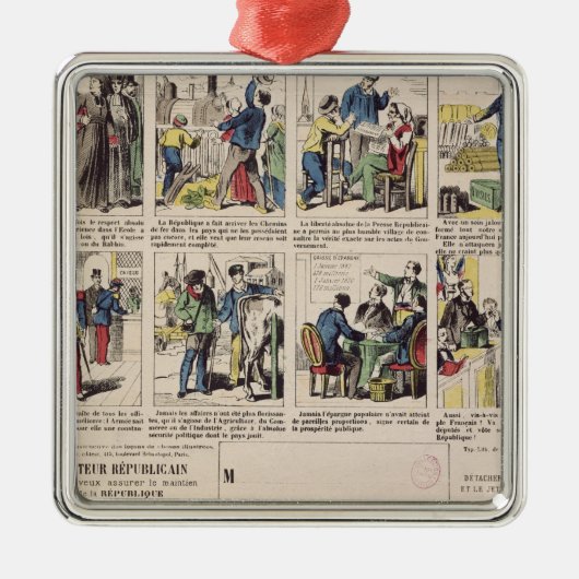 Republikeinse propaganda metalen ornament (Voorkant)