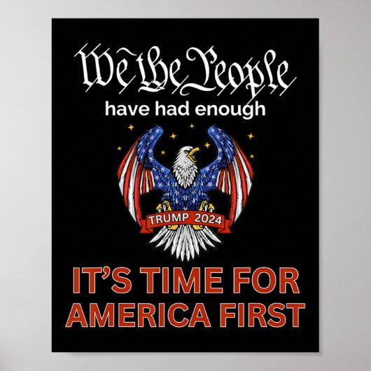 Republikeinse stem Trump 2024 America First We The Poster (Voorkant)