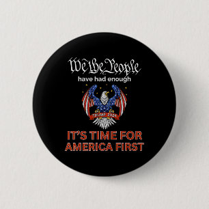 Republikeinse stem Trump 2024 America First We The Ronde Button 5,7 Cm